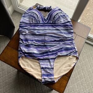 Swimsuits for all purple black white lightly padded one piece conservative lake